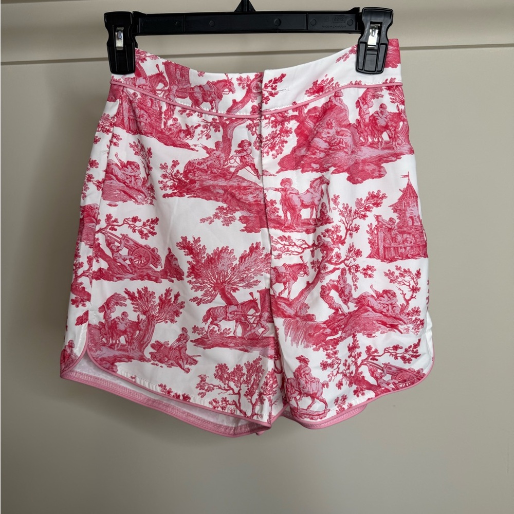 Pink and White Women's Shorts